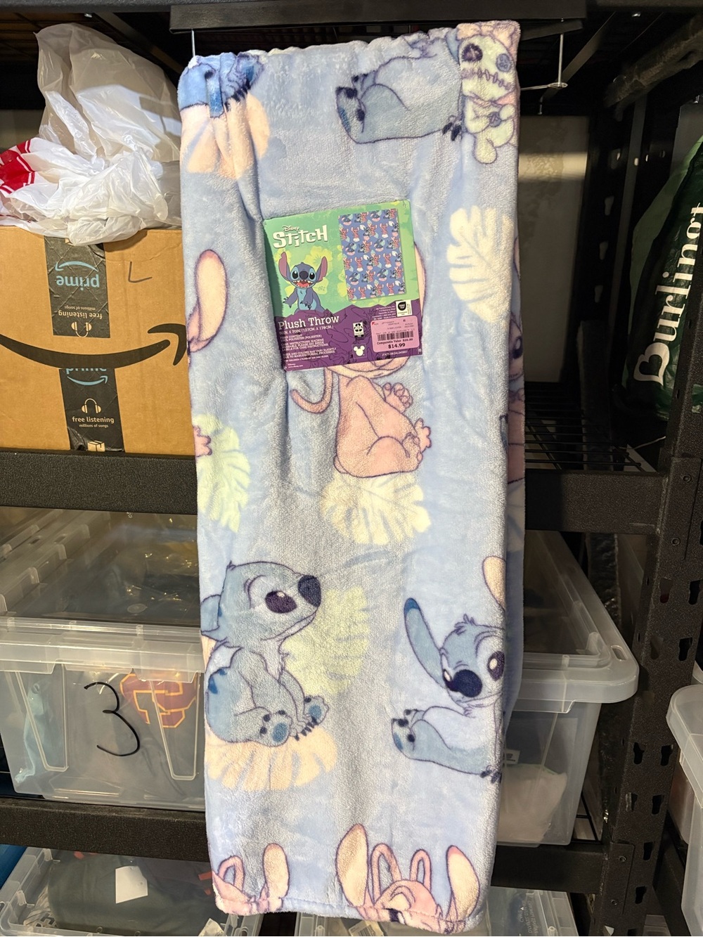 Disney Lilo & Stitch Light Blue Plush Throw Blanket 50 X 70 New